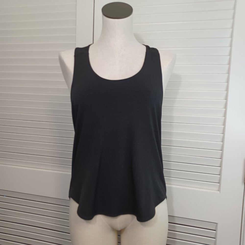 Onzie Tank Top Black Aqua‎ T Strap Workout Muscle Tank One Size